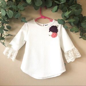 Dollie & Me Little Girl White Quilt Dress Top